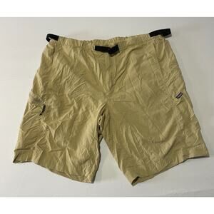 Patagonia Hiking Shorts Mens 2XL Tan With Black Nylon Adjustable Waist Belt